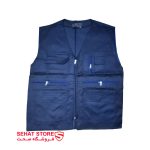 جلیقه خبرنگاری چهار جیب آبی کاربنی جلو