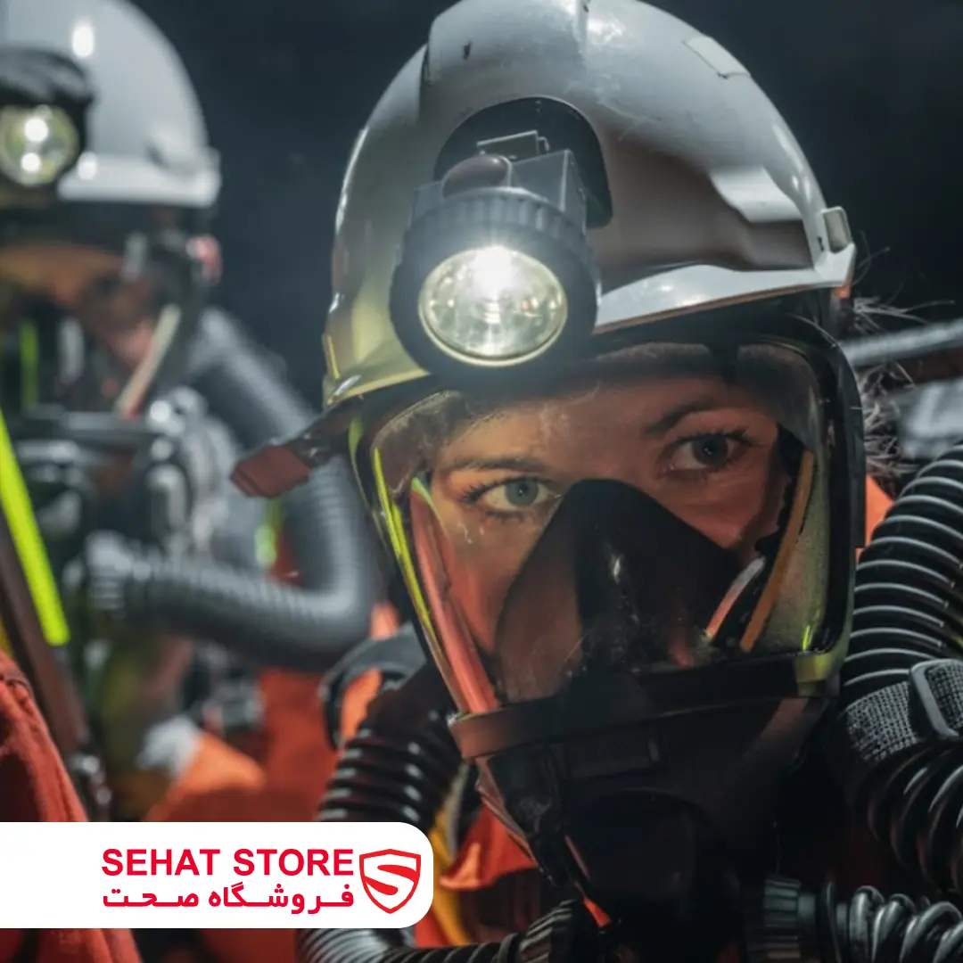 ماسک تمام صورت دراگر مدل Dräger FPS 7000 در حال استفاده روی ست تنفسی 2 محصولات فروشگاه صحت